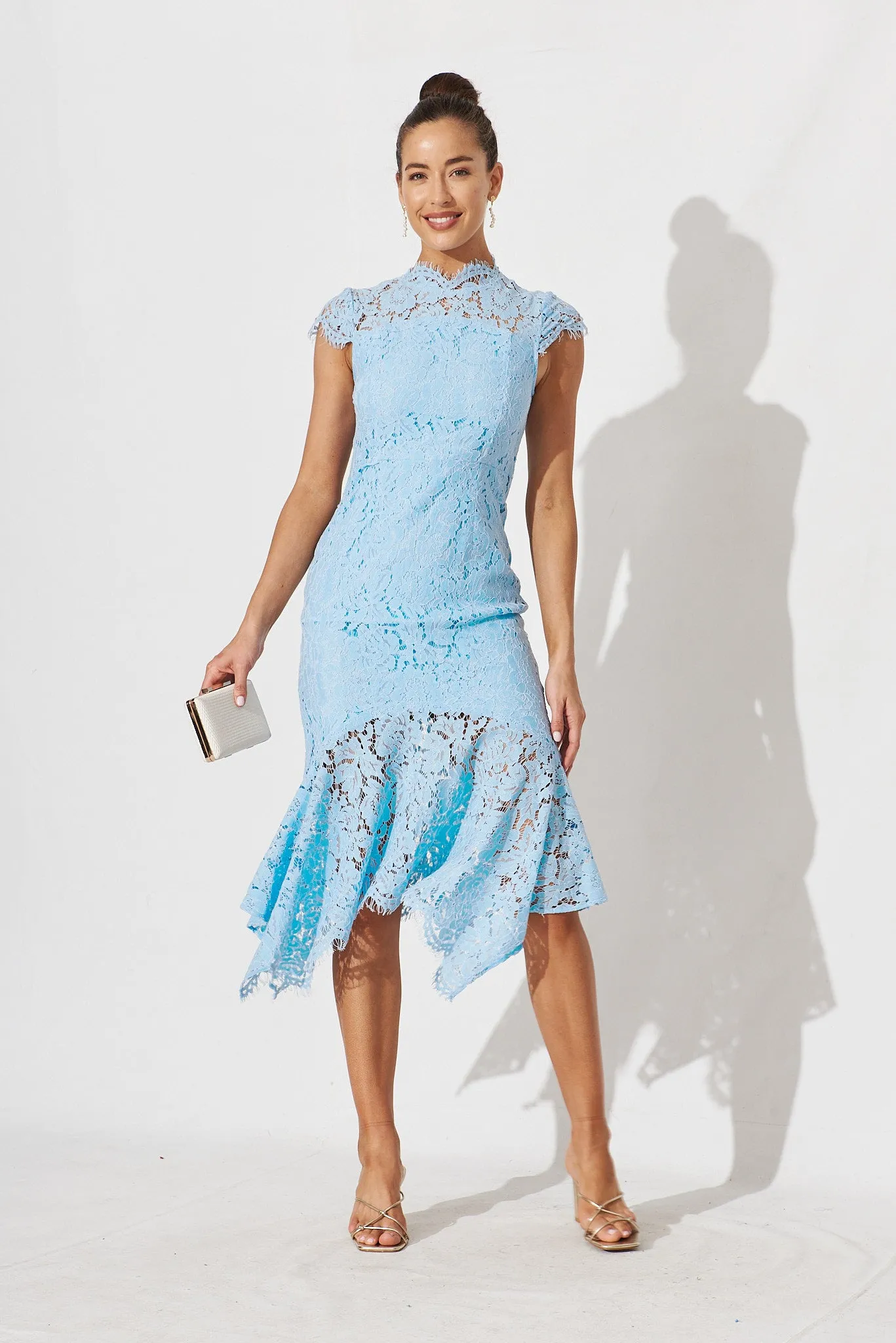 Emilise Midi Dress In Sky Blue Lace sold by St Frock product image thumbnail 2