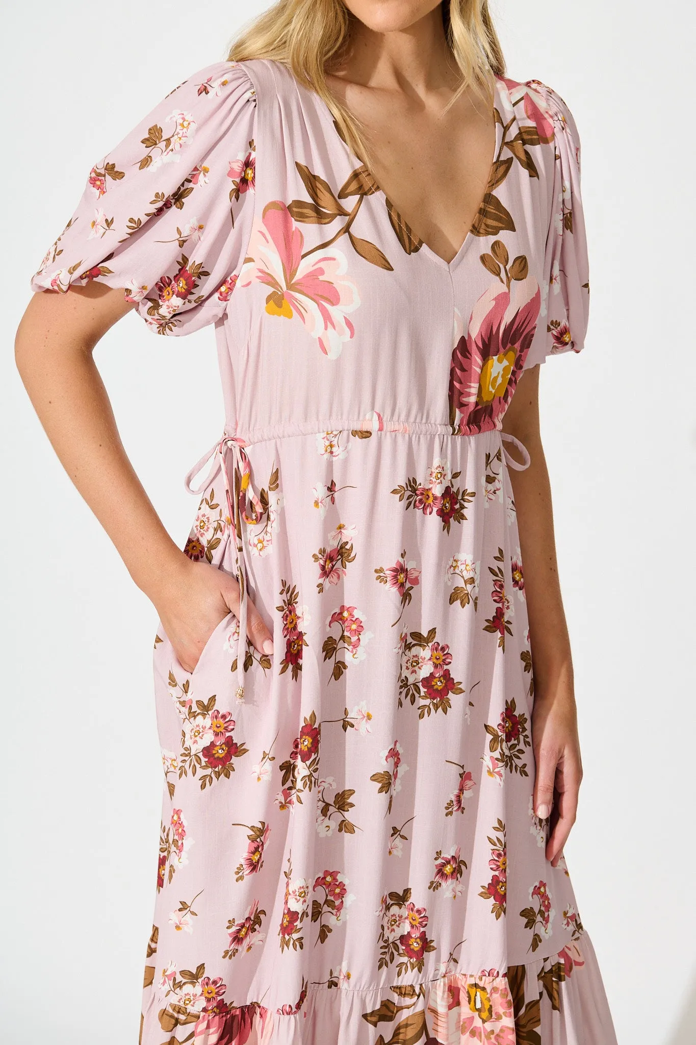 Wildflower Maxi Dress in Blush Floral sold by St Frock product image thumbnail 5