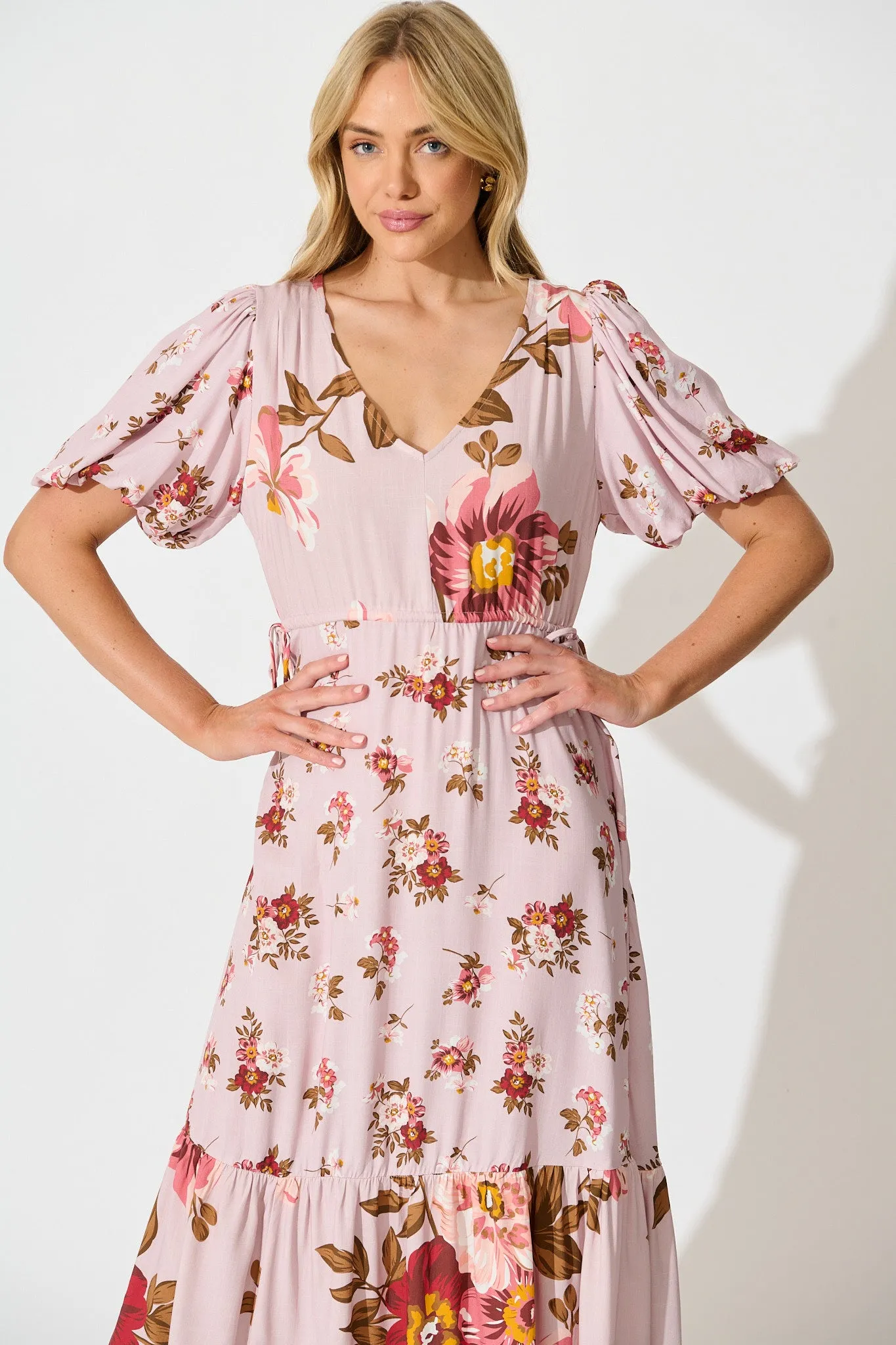 Wildflower Maxi Dress in Blush Floral sold by St Frock product image thumbnail 2