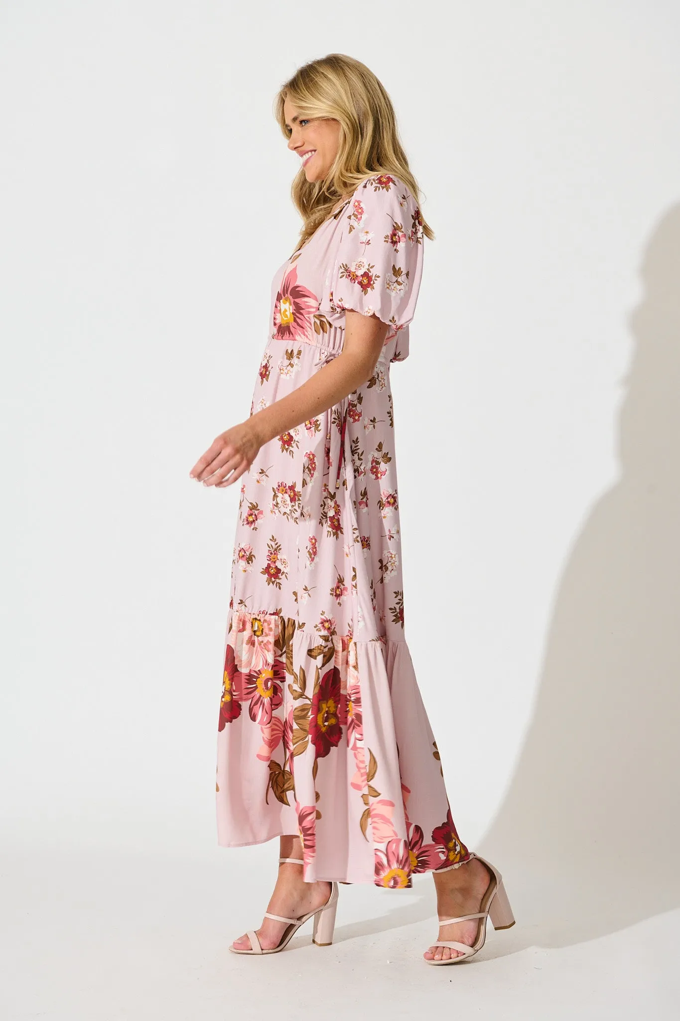 Wildflower Maxi Dress in Blush Floral sold by St Frock product image thumbnail 3
