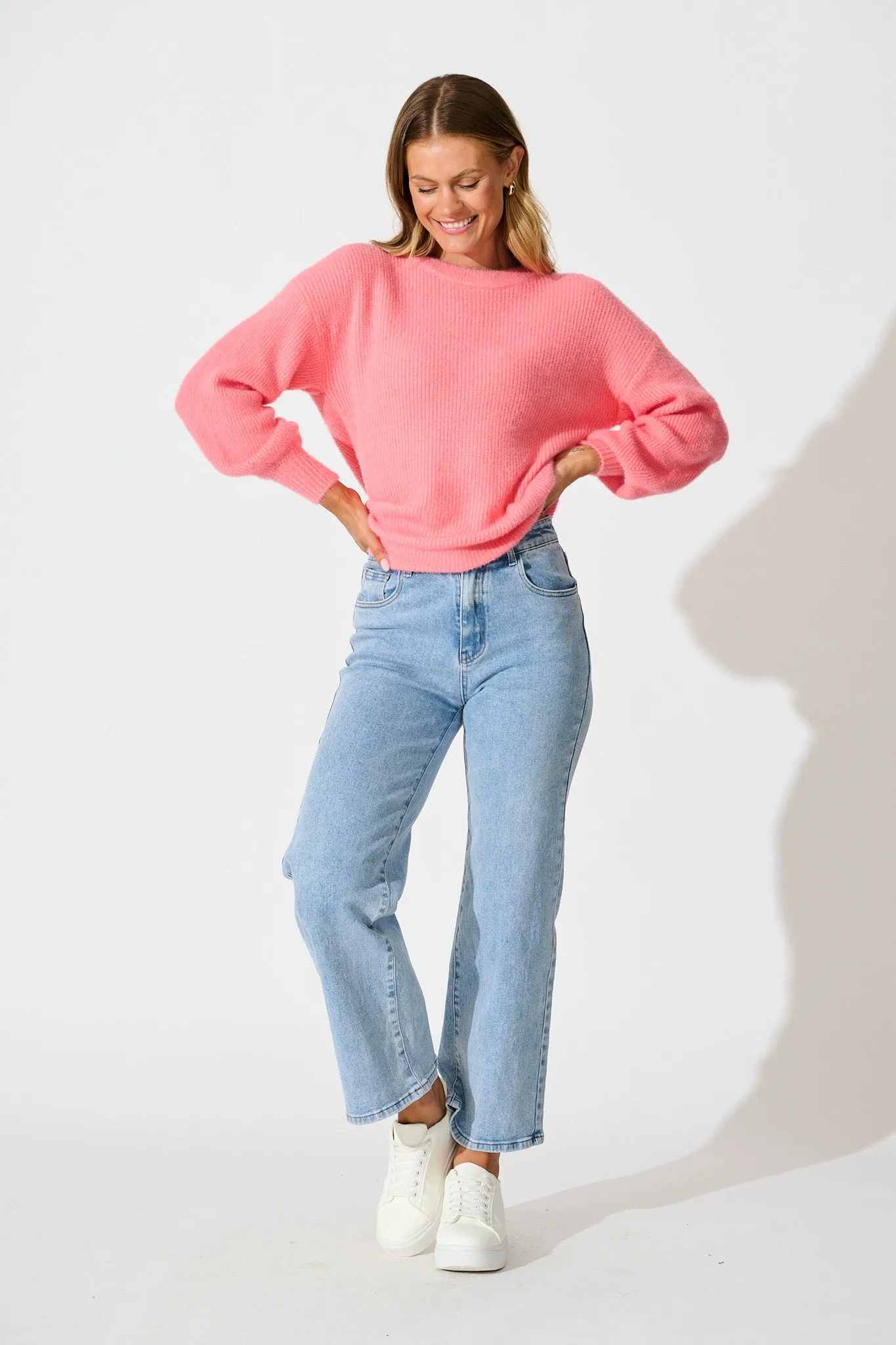 Arla Knit In Pink Wool Blend sold by St Frock product image thumbnail 4