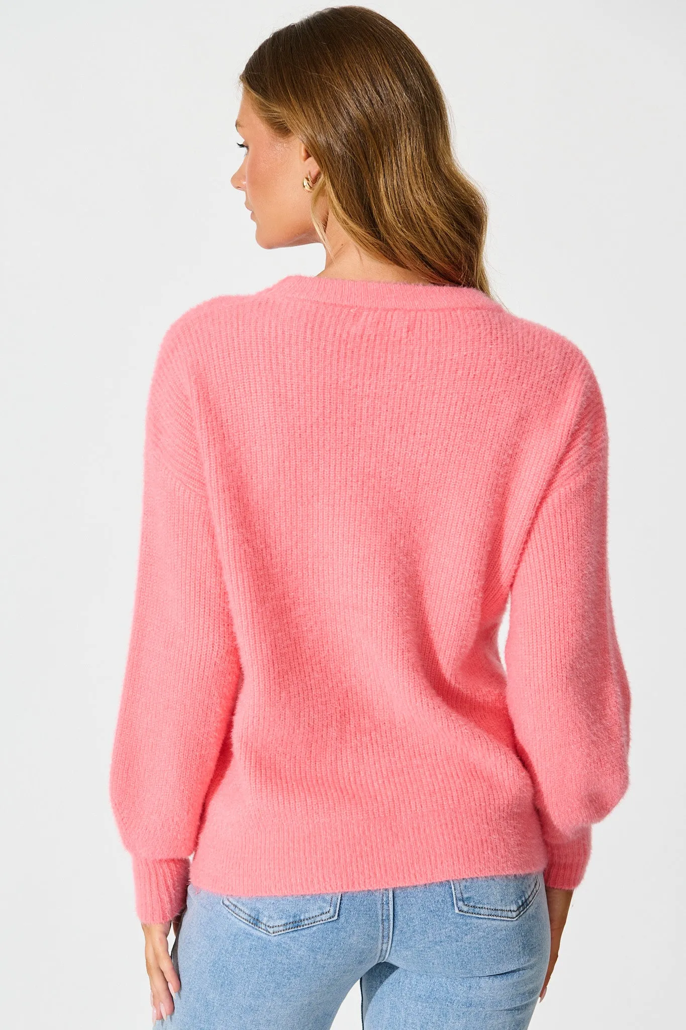 Arla Knit In Pink Wool Blend sold by St Frock product image thumbnail 3
