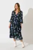 Beeblossom Midi Dress in Black Base Floral sold by St Frock