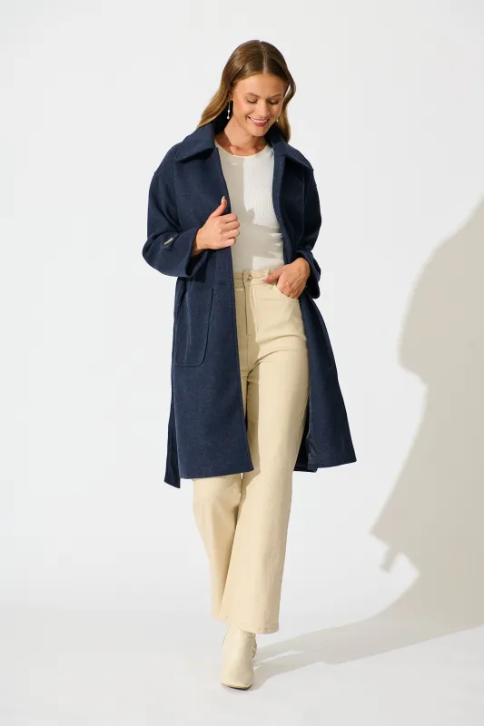 Timeless Touch Coat in Navy sold by St Frock