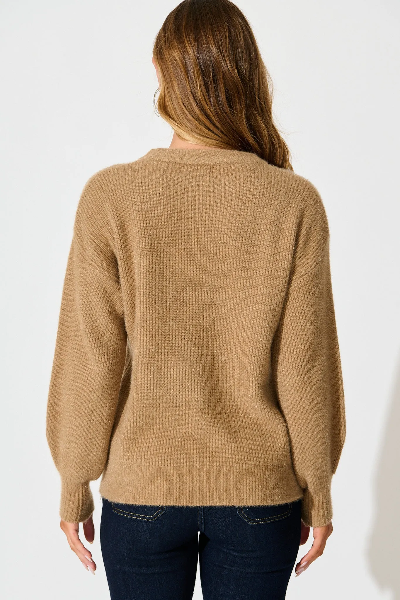 Arla Knit In Mocha Wool Blend sold by St Frock product image thumbnail 3