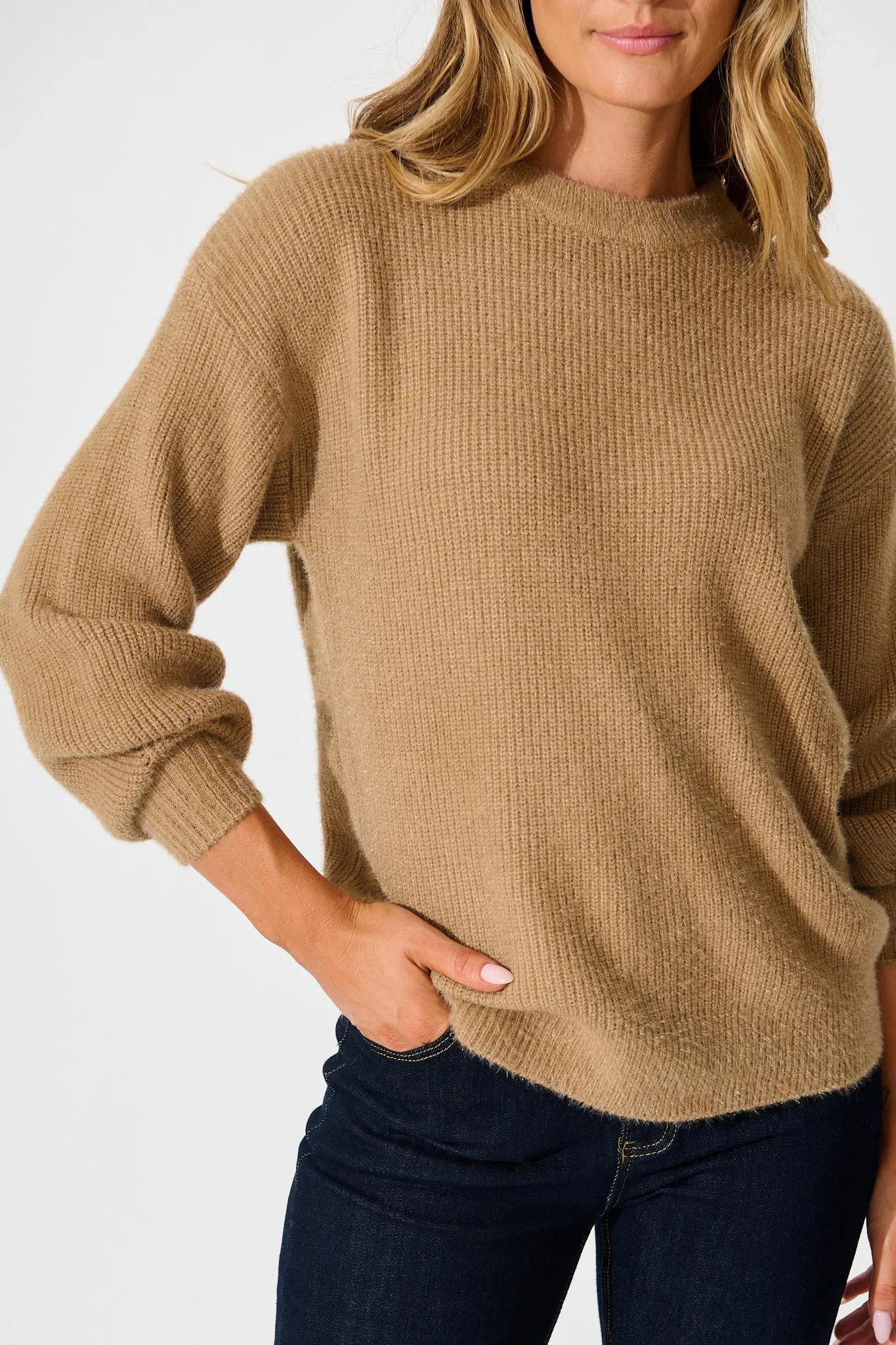 Arla Knit In Mocha Wool Blend sold by St Frock product image thumbnail 5