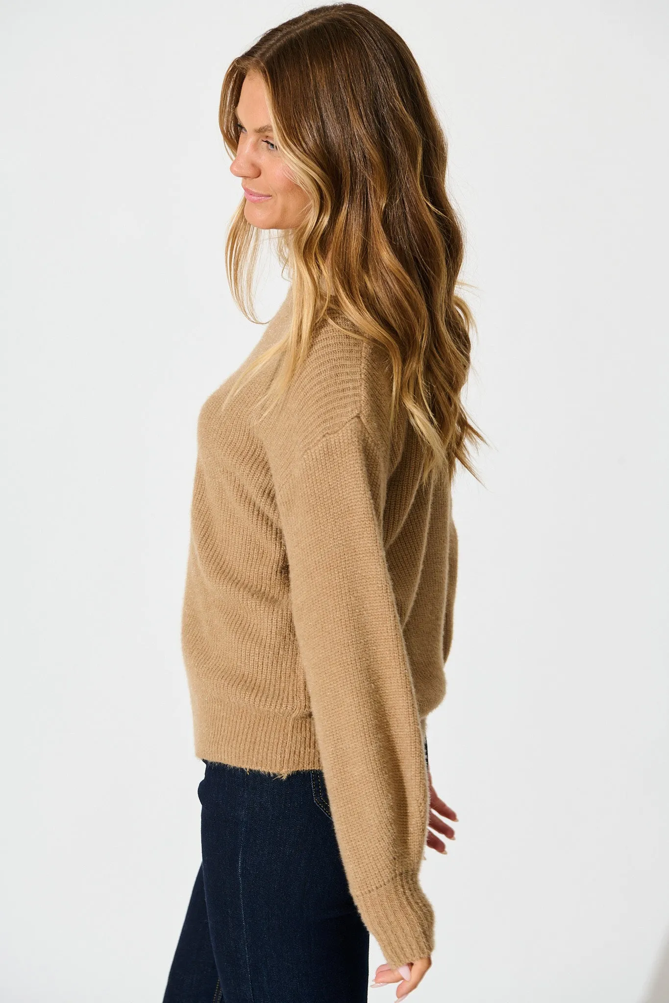 Arla Knit In Mocha Wool Blend sold by St Frock product image thumbnail 2