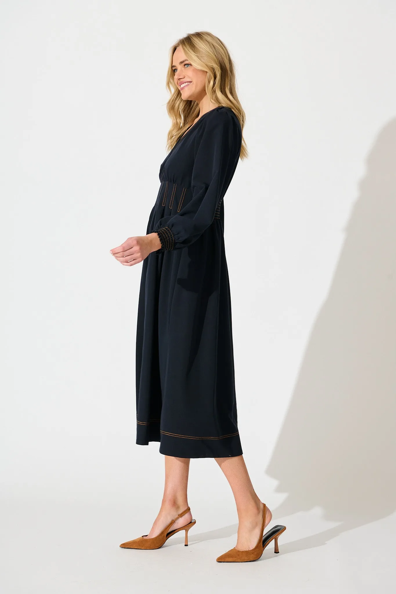 Ariella Midi Dress in Navy sold by St Frock product image thumbnail 3