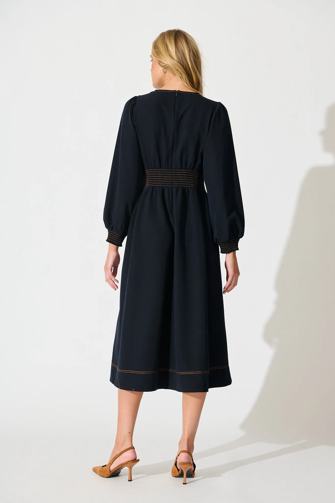 Ariella Midi Dress in Navy sold by St Frock product image thumbnail 4