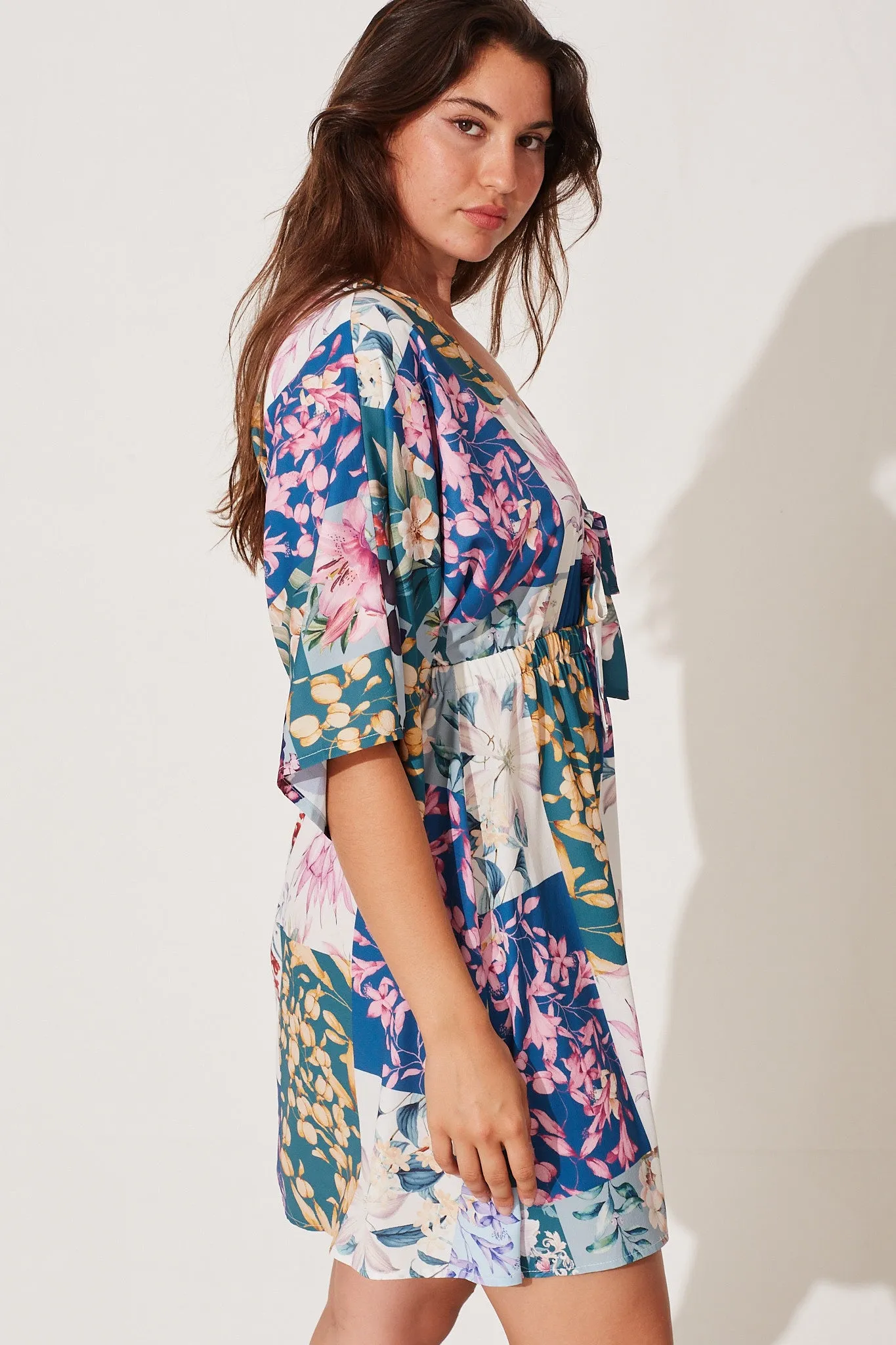 Ava Dress In Dark Green Patch Floral sold by St Frock product image thumbnail 4