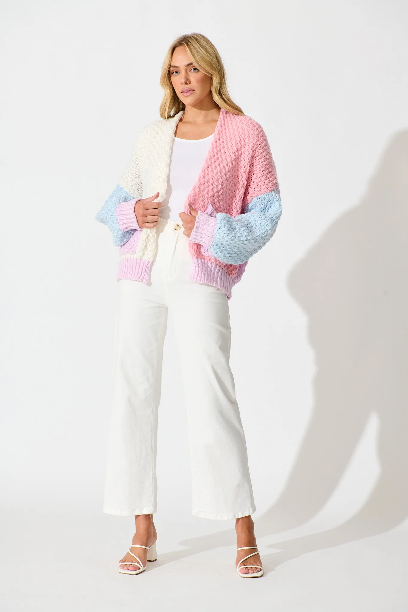 Mira Knit Cardigan In Pastel Multi Wool Blend sold by St Frock product image thumbnail 4