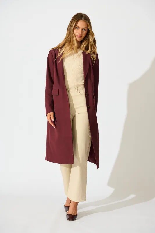 The Heritage Coat in Wine sold by St Frock