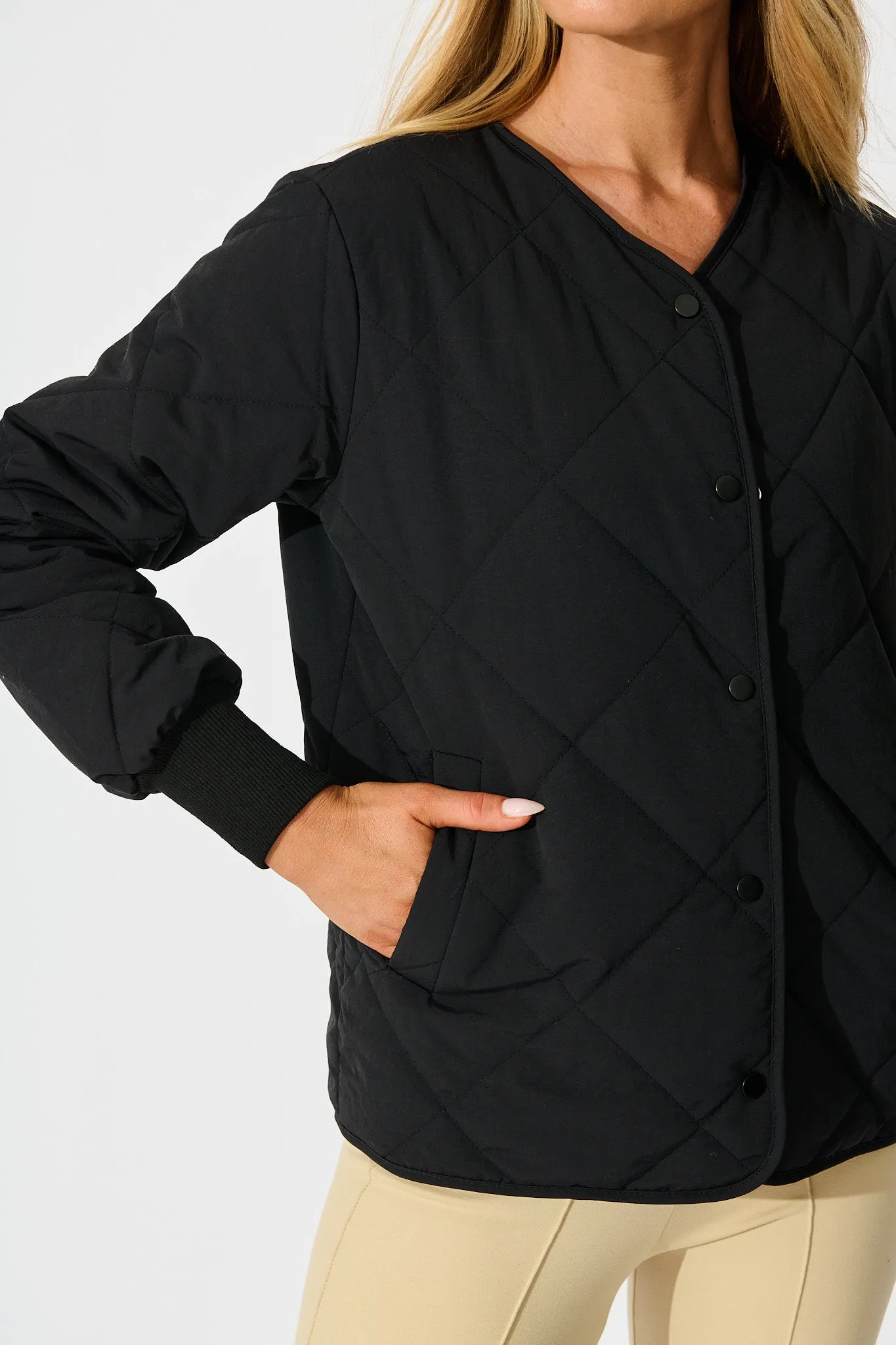 Most Wanted Quilted Jacket in Black sold by St Frock product image thumbnail 5