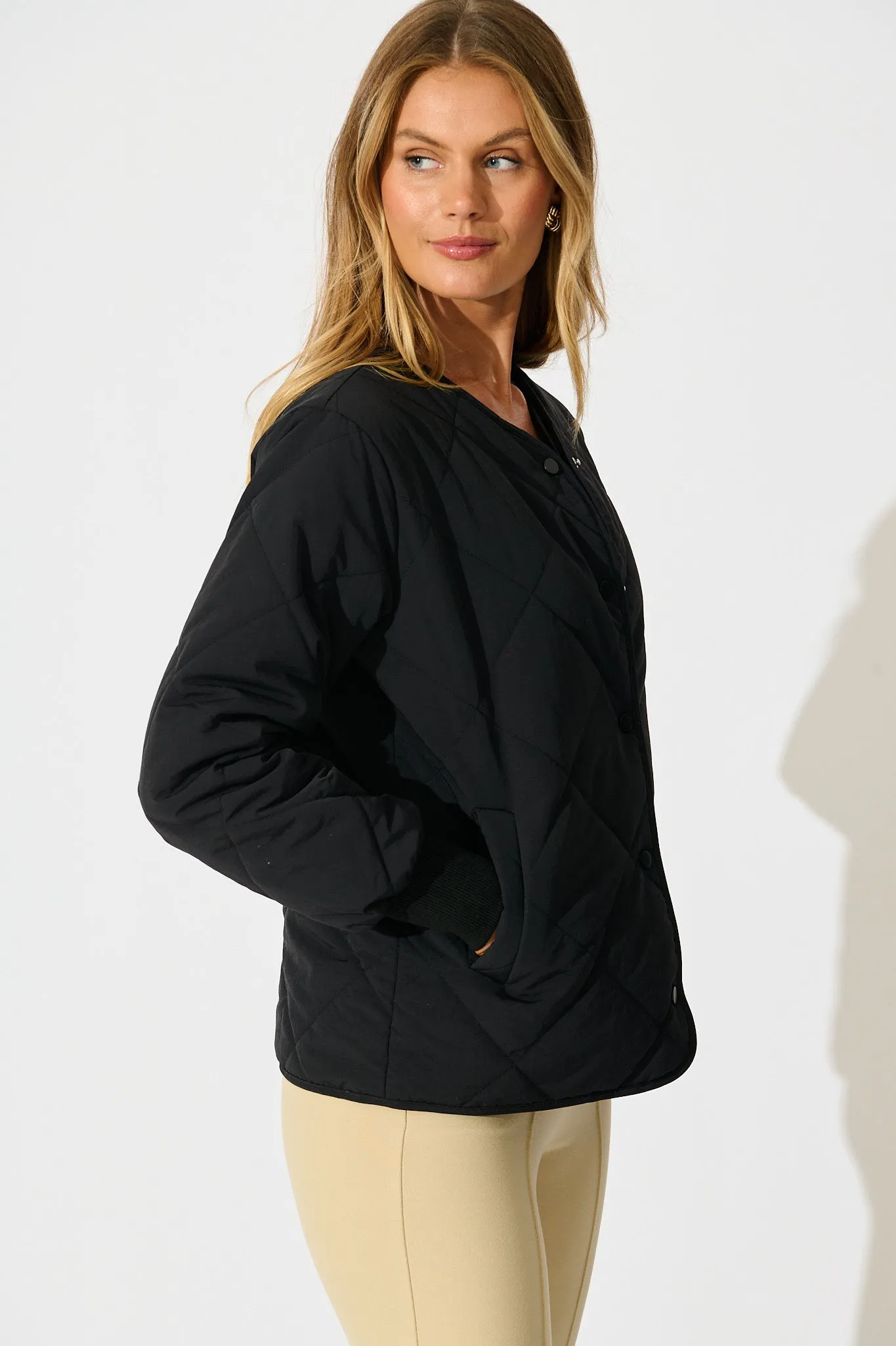 Most Wanted Quilted Jacket in Black sold by St Frock product image thumbnail 2