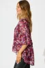 Bettina Top in Wine Floral Plisse sold by St Frock