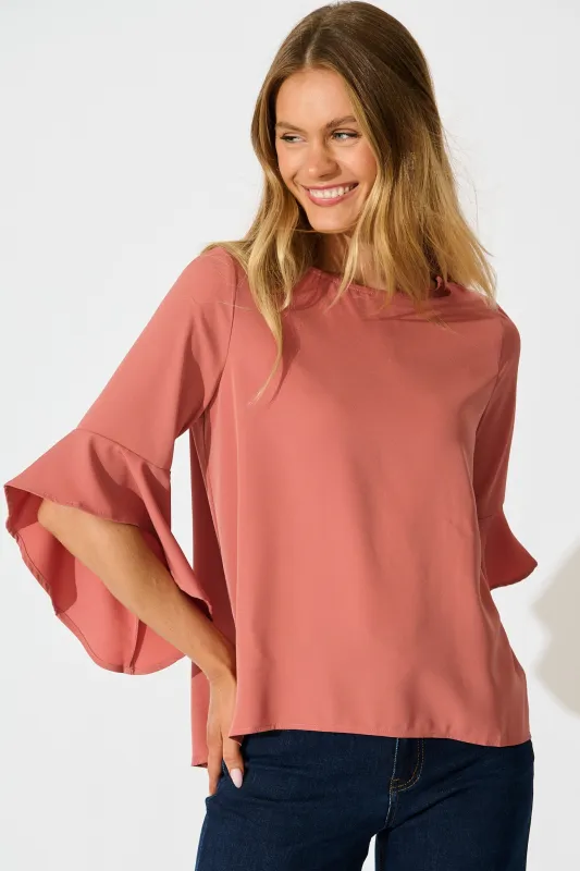 Nila Top in Dusty Pink sold by St Frock