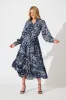Stasia Maxi Dress in Navy with White Print sold by St Frock