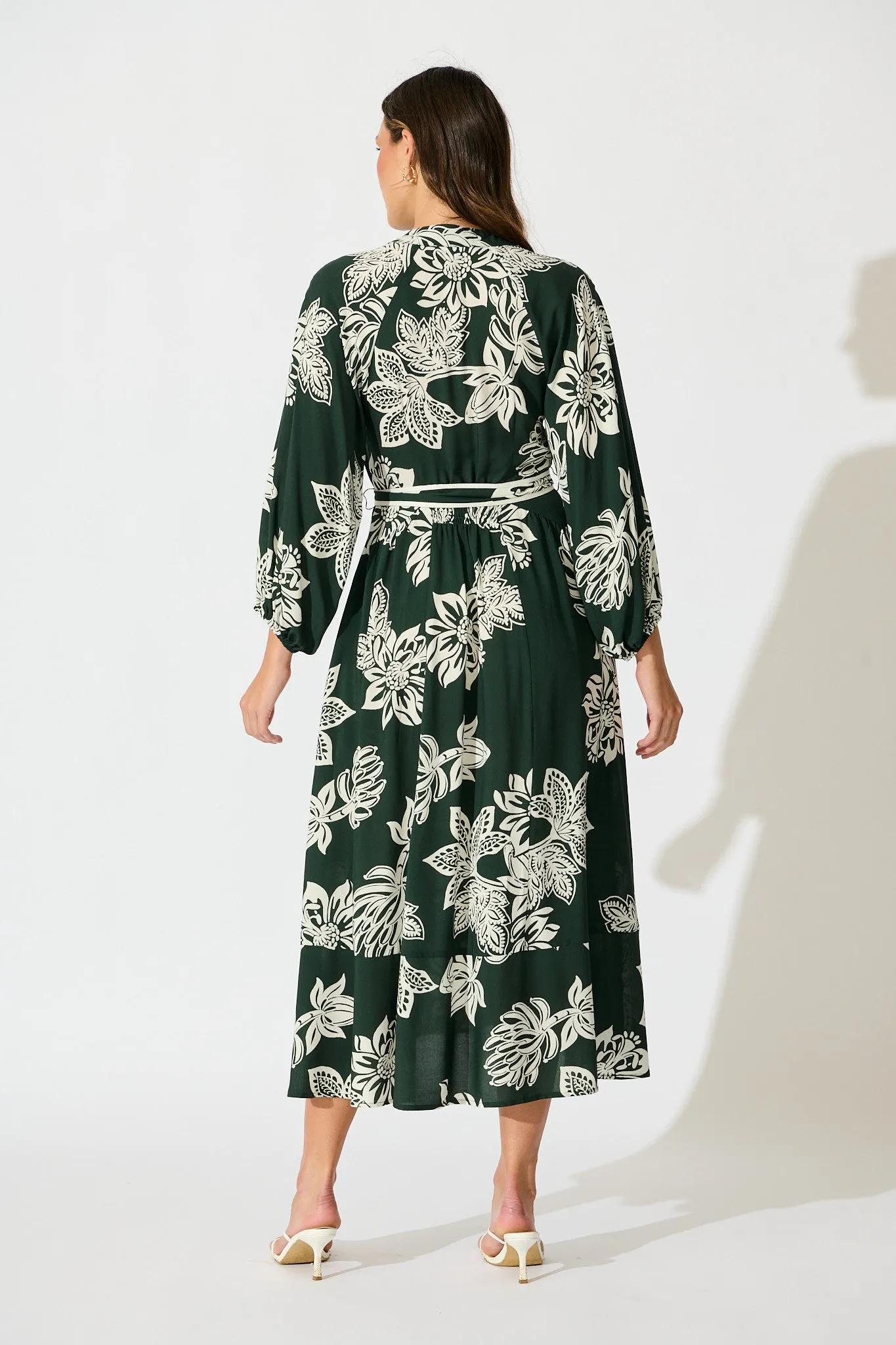 Spellbound Maxi Dress in Emerald White Floral sold by St Frock product image thumbnail 4