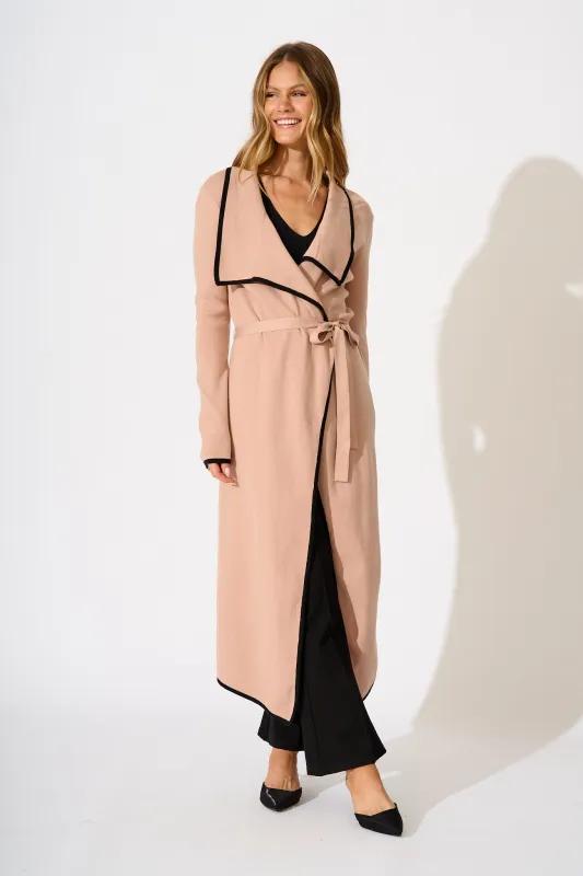 The Contrast Cameo Knit Cardigan in Beige sold by St Frock