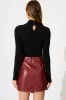 Ascend Leatherette Skirt in Wine sold by St Frock