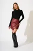 Ascend Leatherette Skirt in Wine sold by St Frock