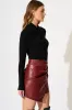 Ascend Leatherette Skirt in Wine sold by St Frock