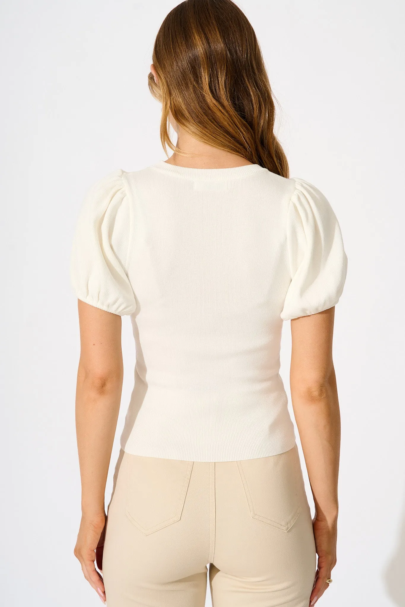 Perfect Harmony Knit Top in White sold by St Frock product image thumbnail 3