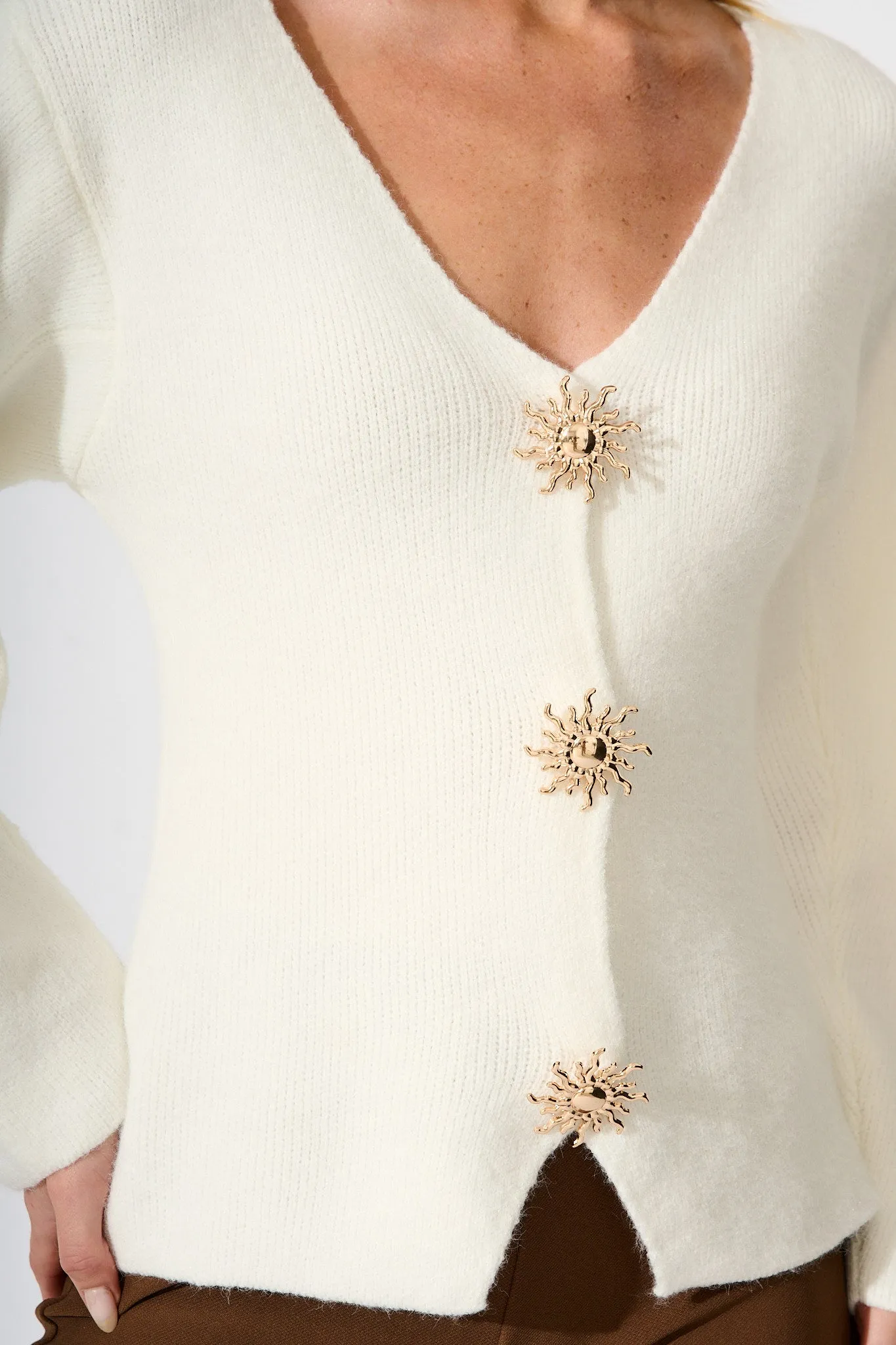 Rosie Knit Cardigan in White sold by St Frock product image thumbnail 5