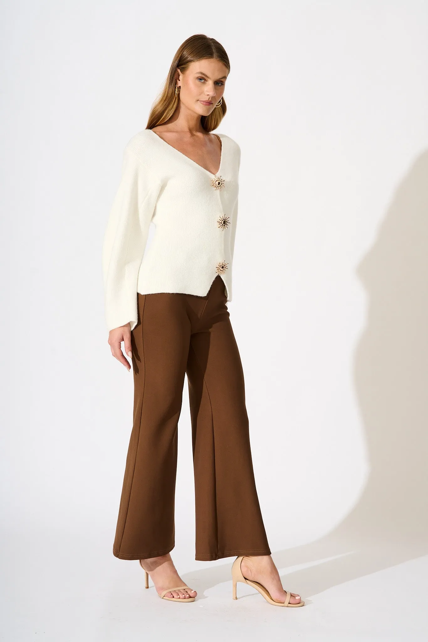 Rosie Knit Cardigan in White sold by St Frock product image thumbnail 4