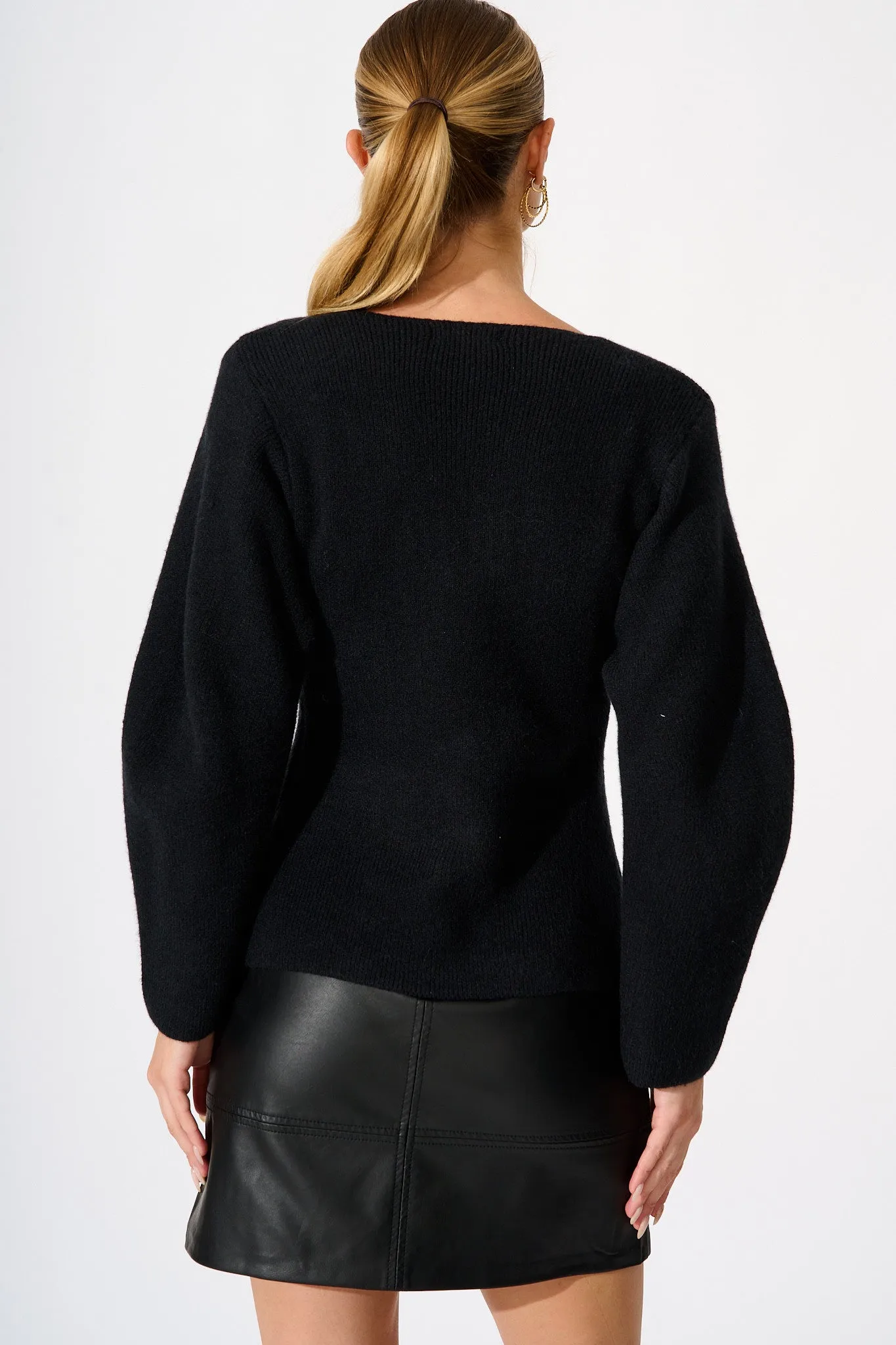 Rosie Knit Cardigan in Black sold by St Frock product image thumbnail 3
