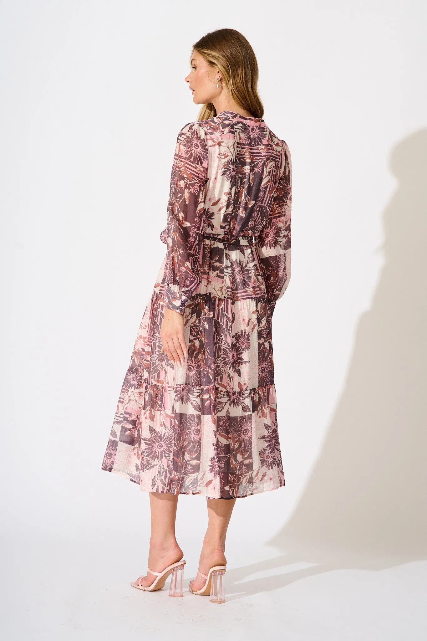 Nori Midi Dress in Pink Floral sold by St Frock product image thumbnail 4