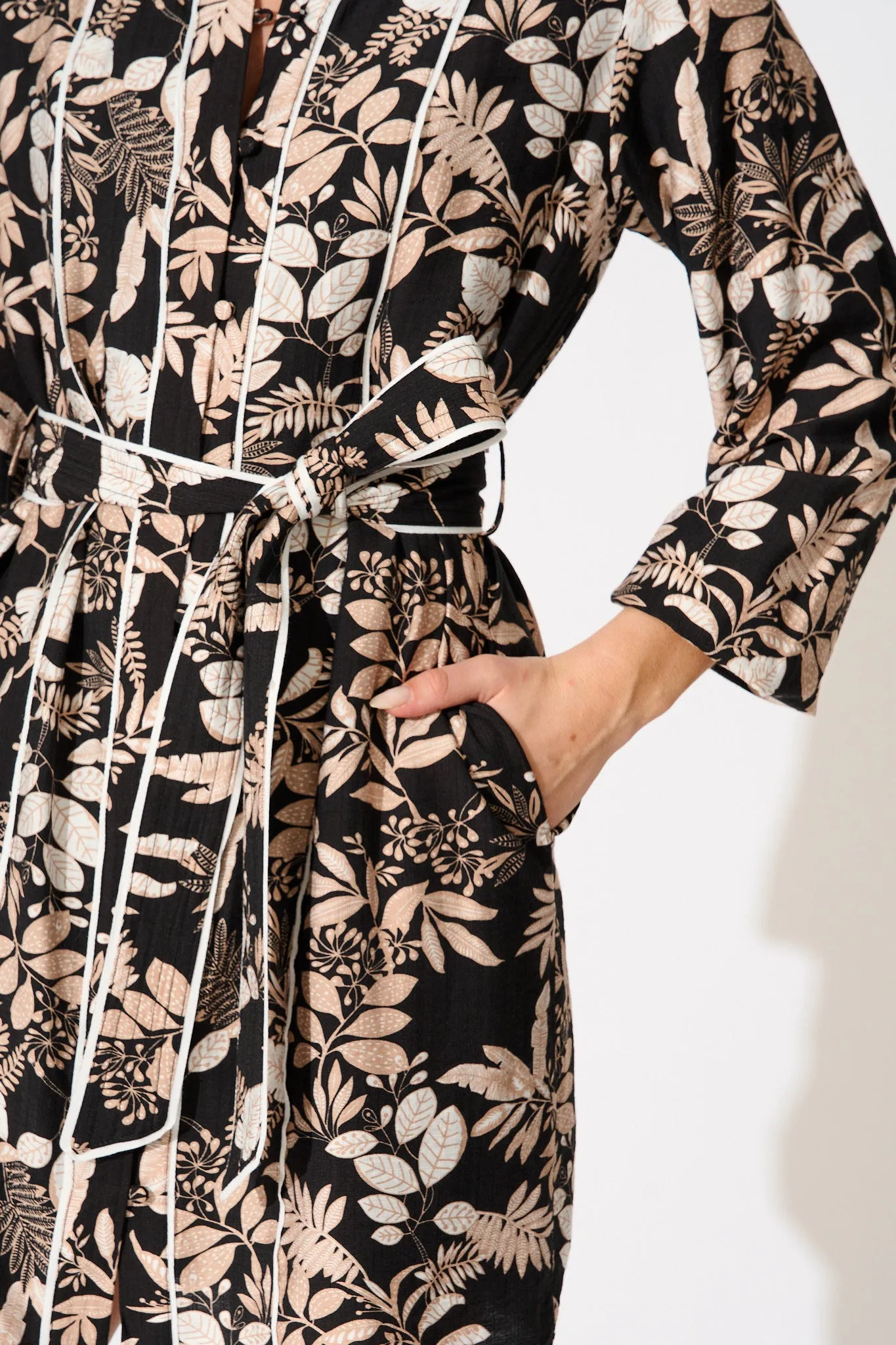 Melrose Shirt Dress in Black Multi sold by St Frock product image thumbnail 5