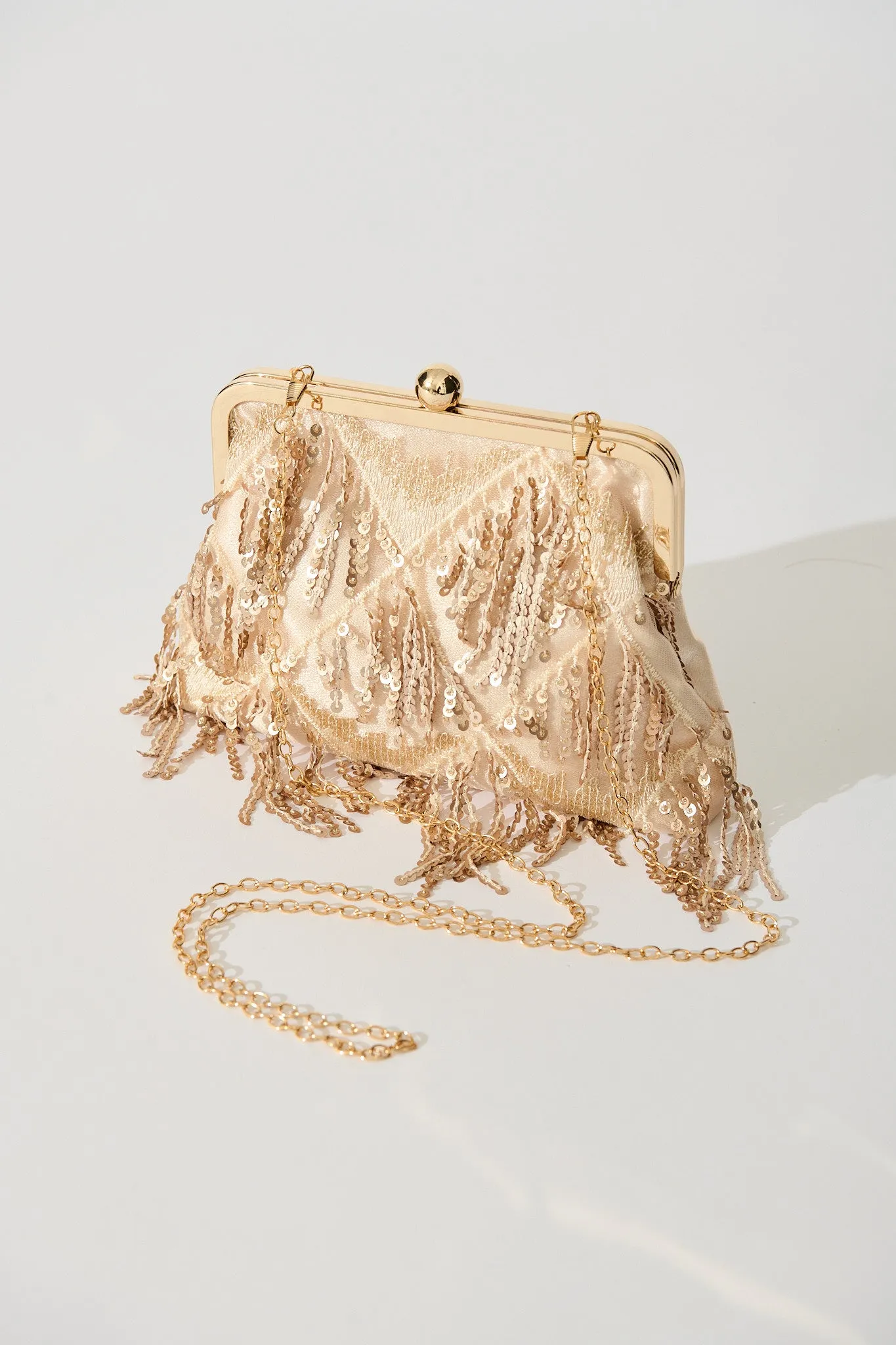 Glamour Clutch Bag in Rose Gold Sequin sold by St Frock product image thumbnail 2