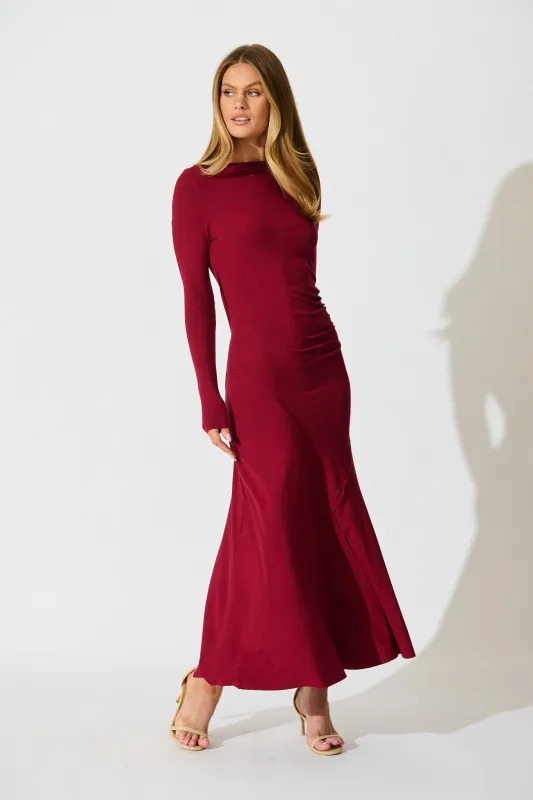 Wild Grace Maxi Dress In Wine sold by St Frock