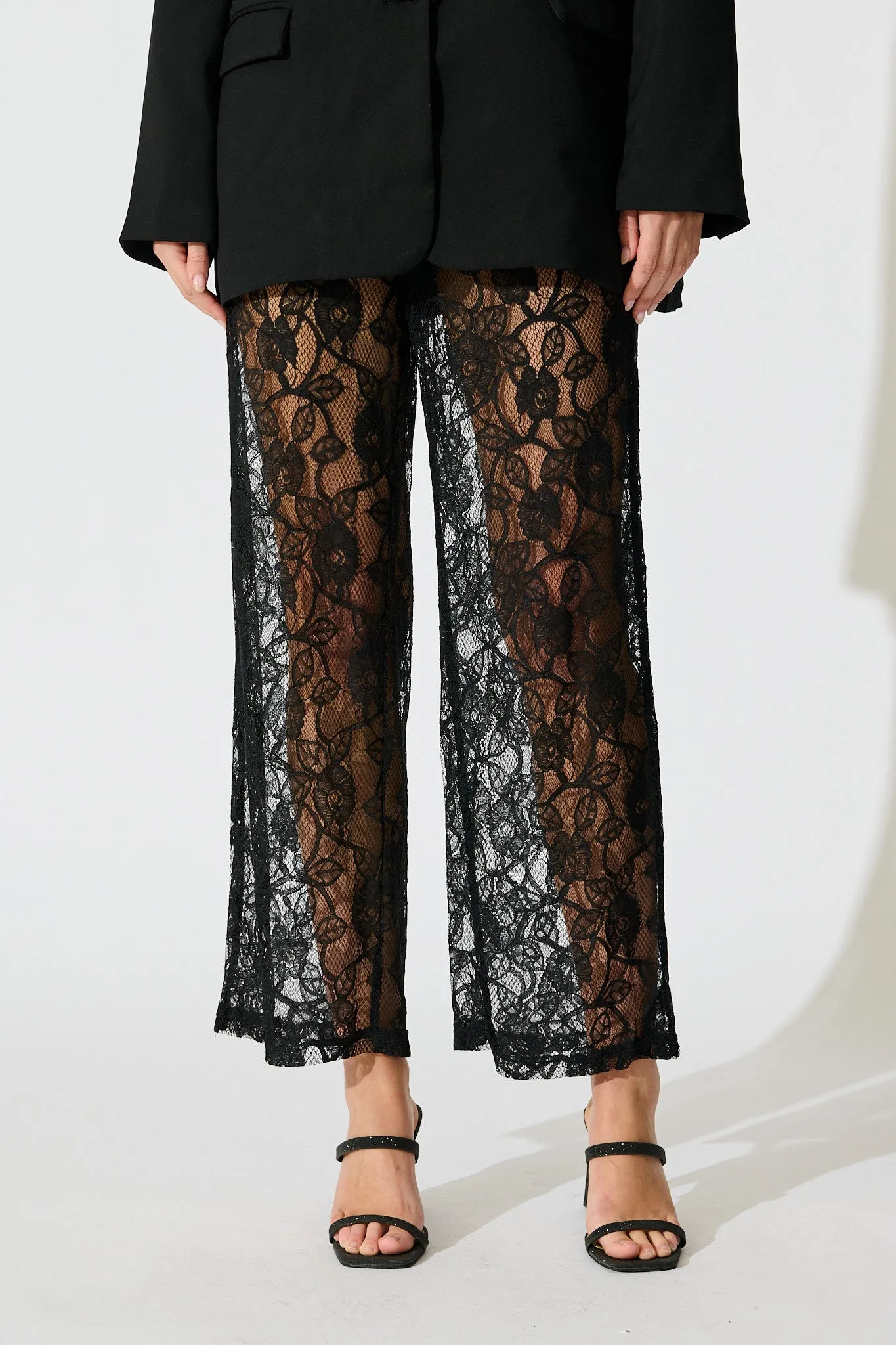 Soft Line Lace Pants In Black sold by St Frock product image thumbnail 2