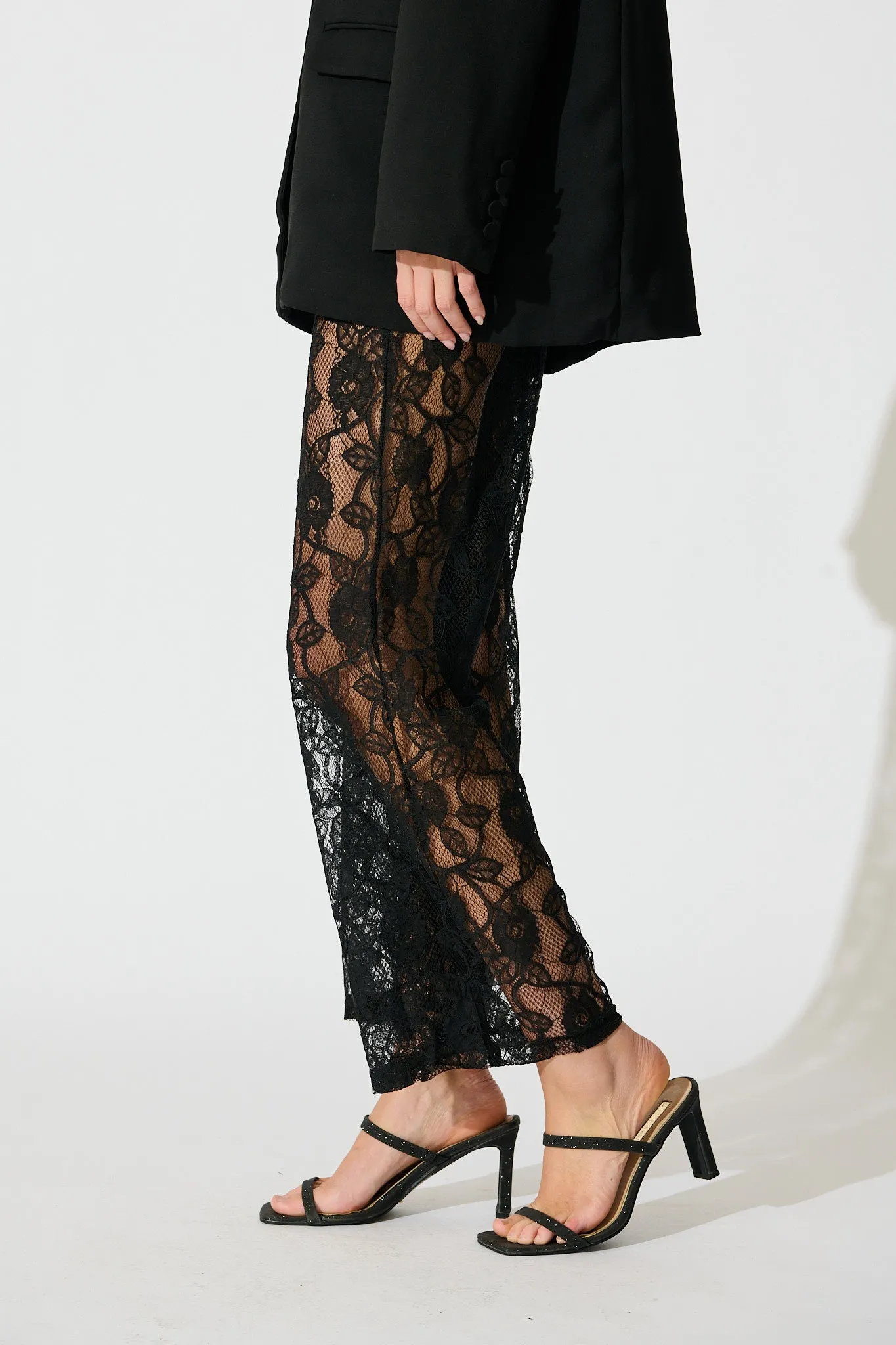 Soft Line Lace Pants In Black sold by St Frock product image thumbnail 3