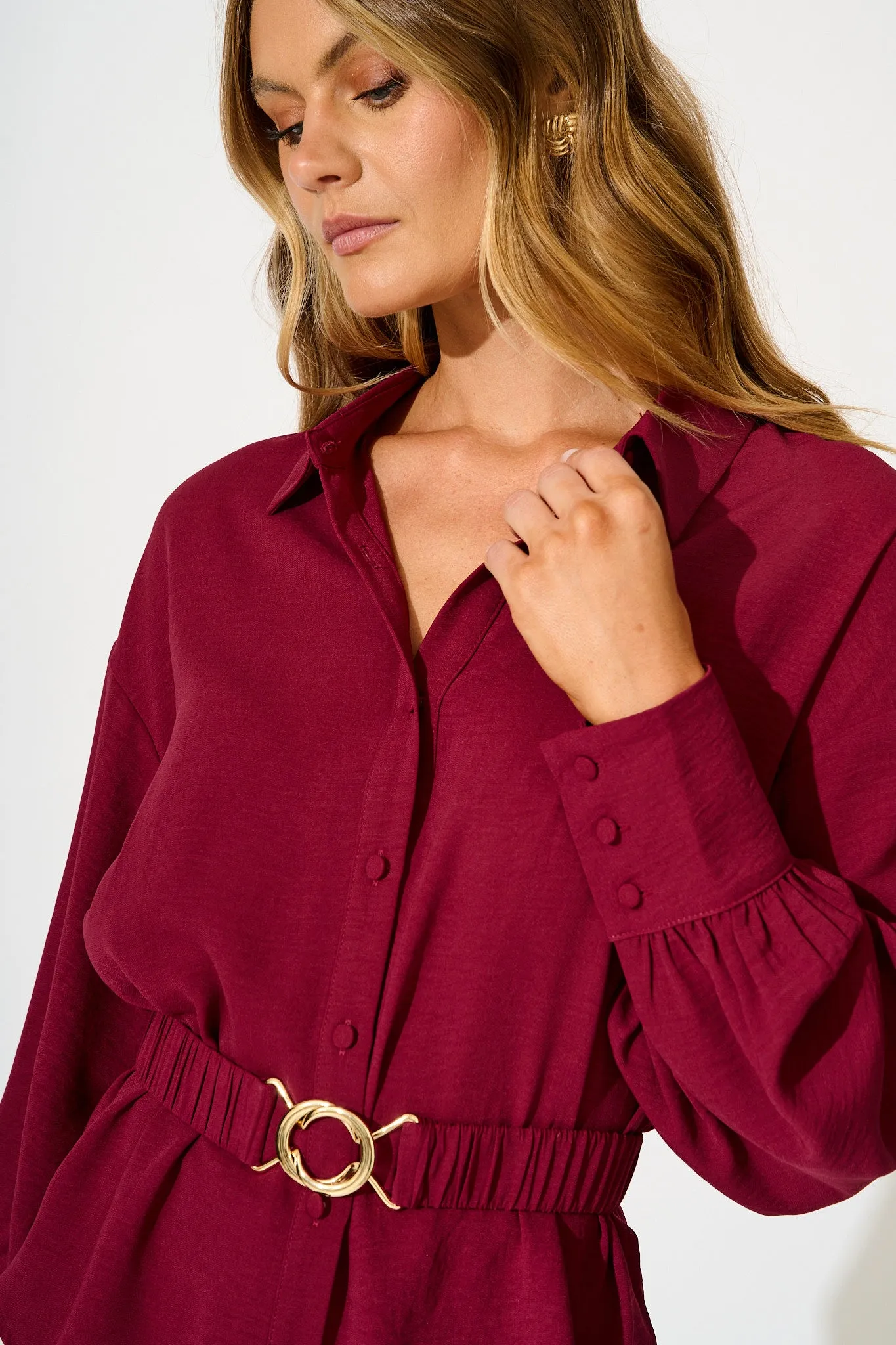 Corporate Chic Shirt in Wine sold by St Frock product image thumbnail 5