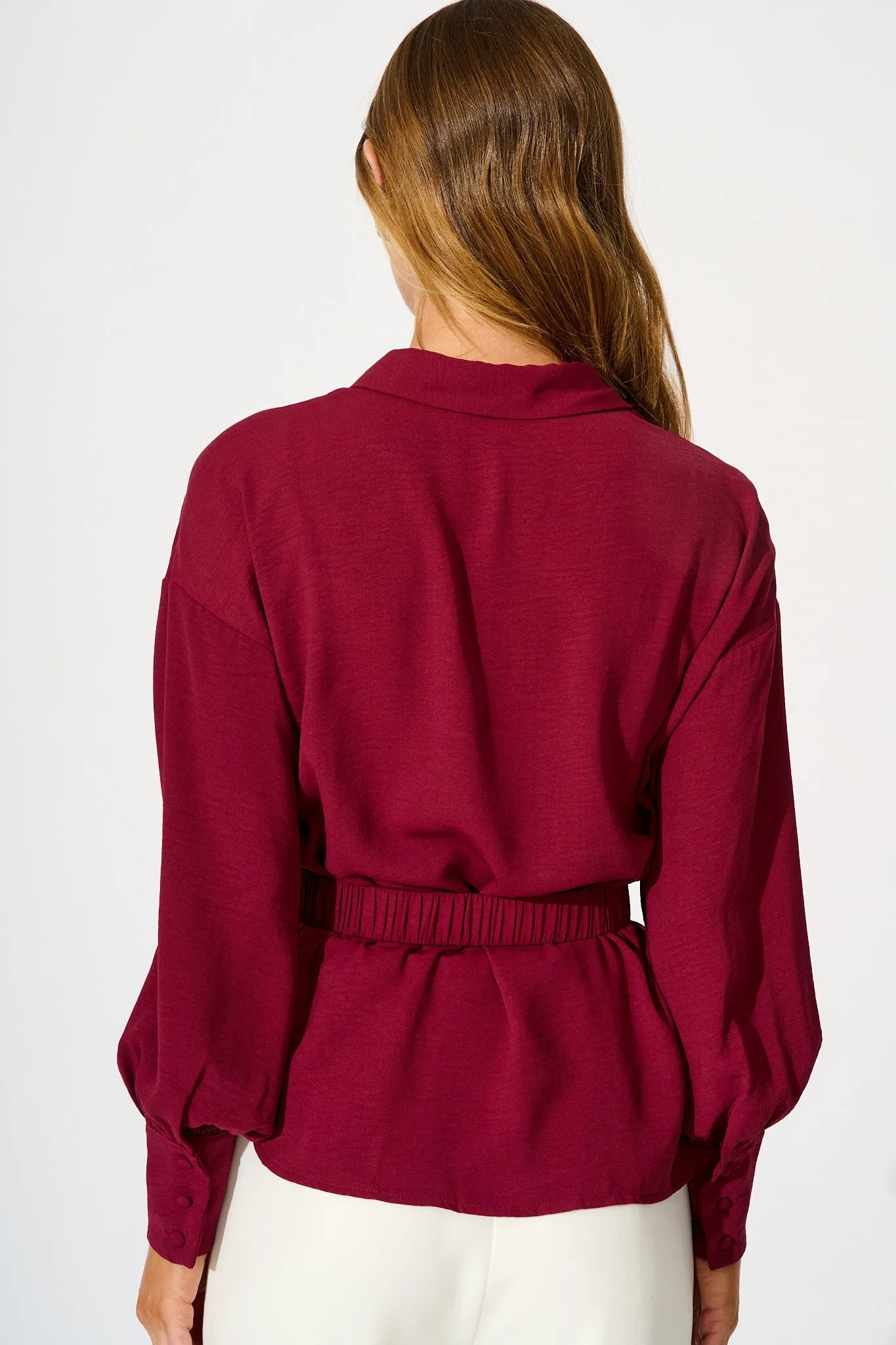 Corporate Chic Shirt in Wine sold by St Frock product image thumbnail 3