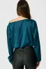 Nova Nights Top in Teal Satin sold by St Frock