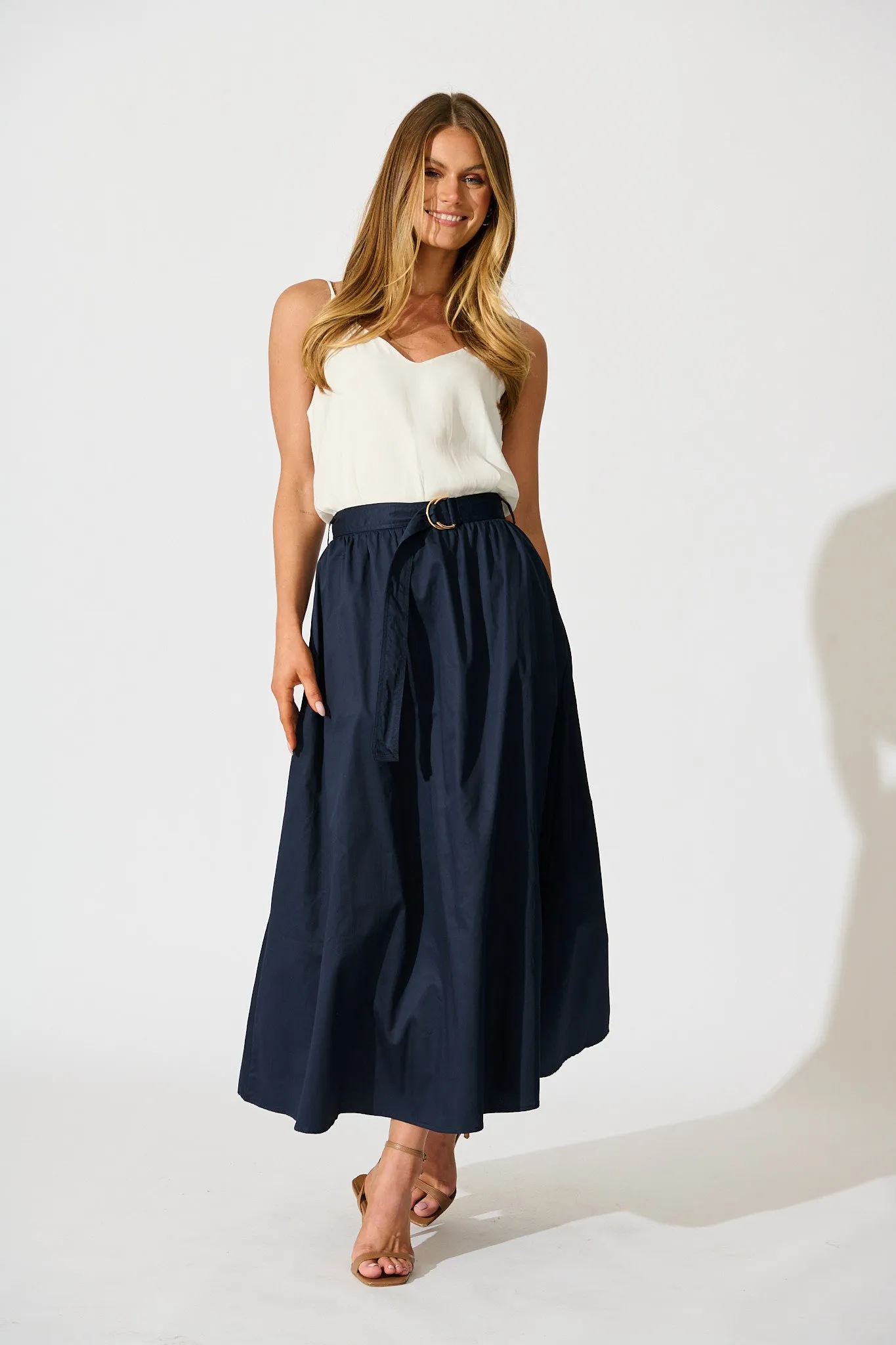 Tyra Maxi Skirt in Navy Cotton sold by St Frock product image thumbnail 4