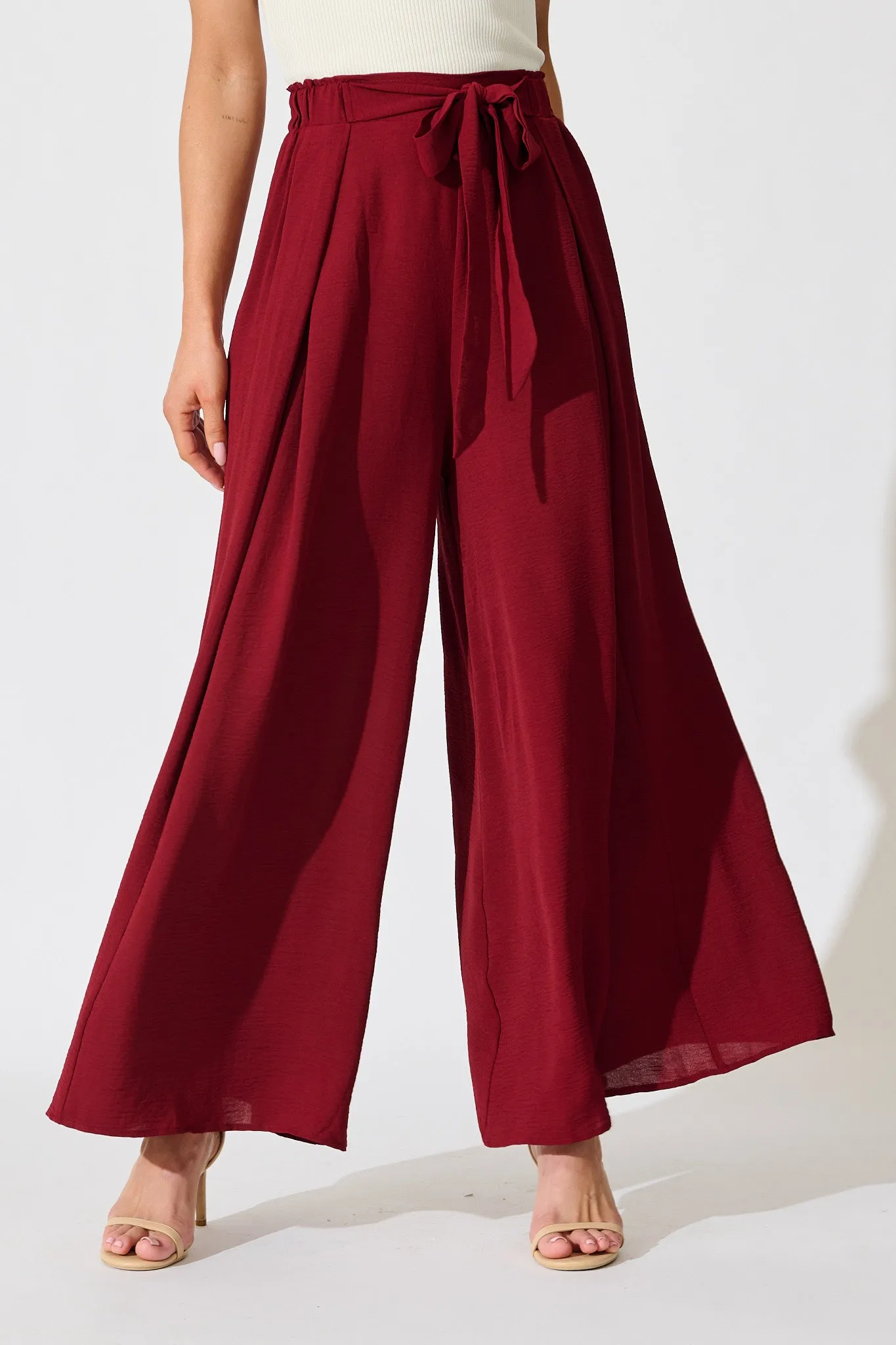 Page Pants in Wine sold by St Frock