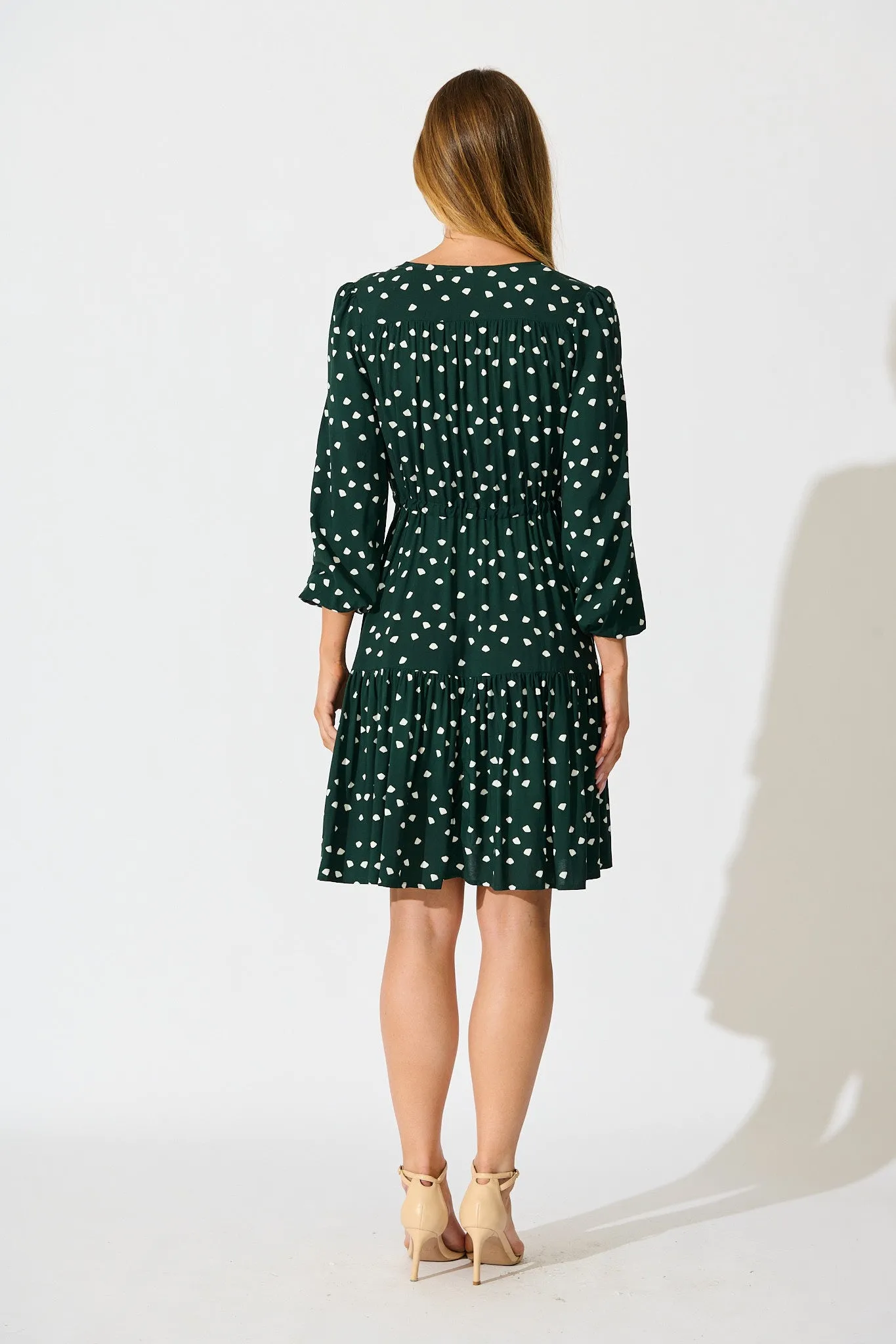 Have My Heart Dress in Emerald with White Speckle sold by St Frock product image thumbnail 4