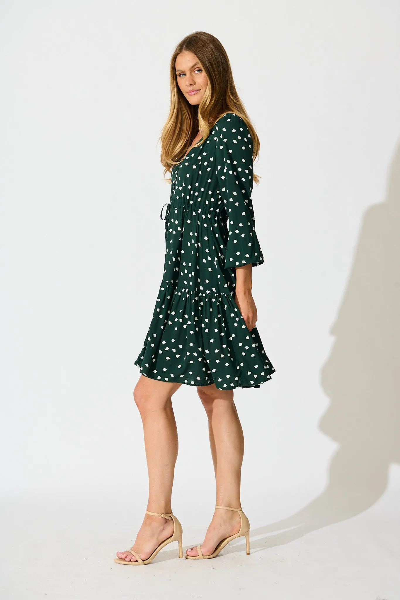 Have My Heart Dress in Emerald with White Speckle sold by St Frock product image thumbnail 3