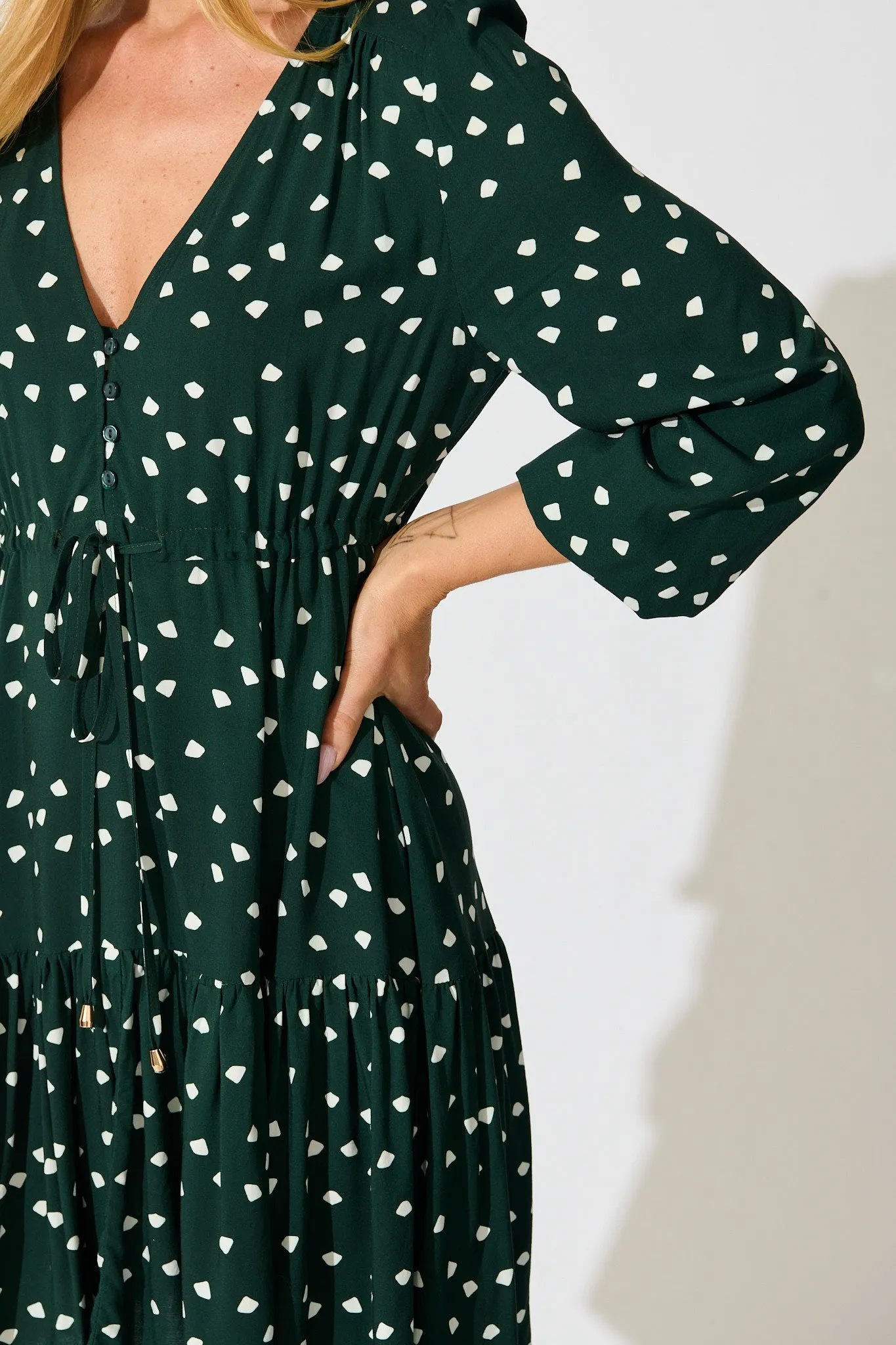 Have My Heart Dress in Emerald with White Speckle sold by St Frock product image thumbnail 5