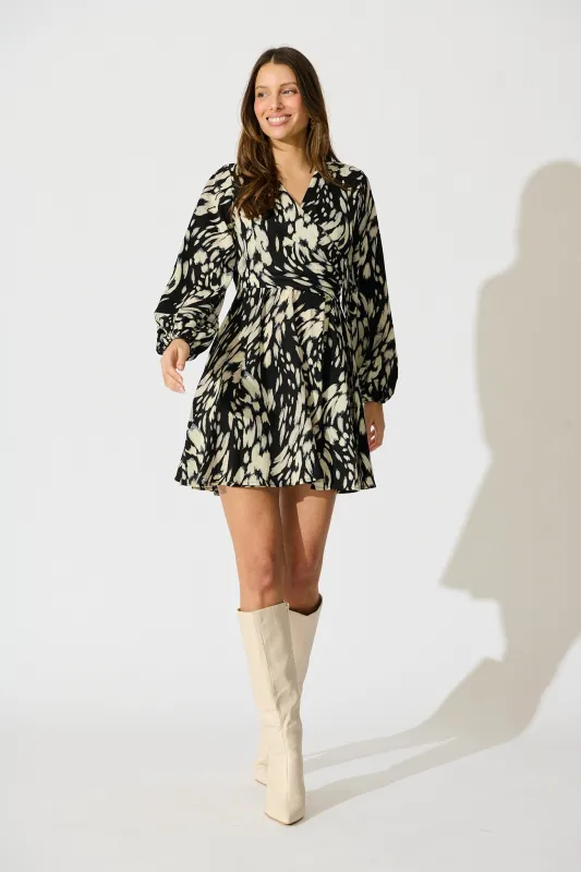 Roseabella Dress in Black and White Print sold by St Frock