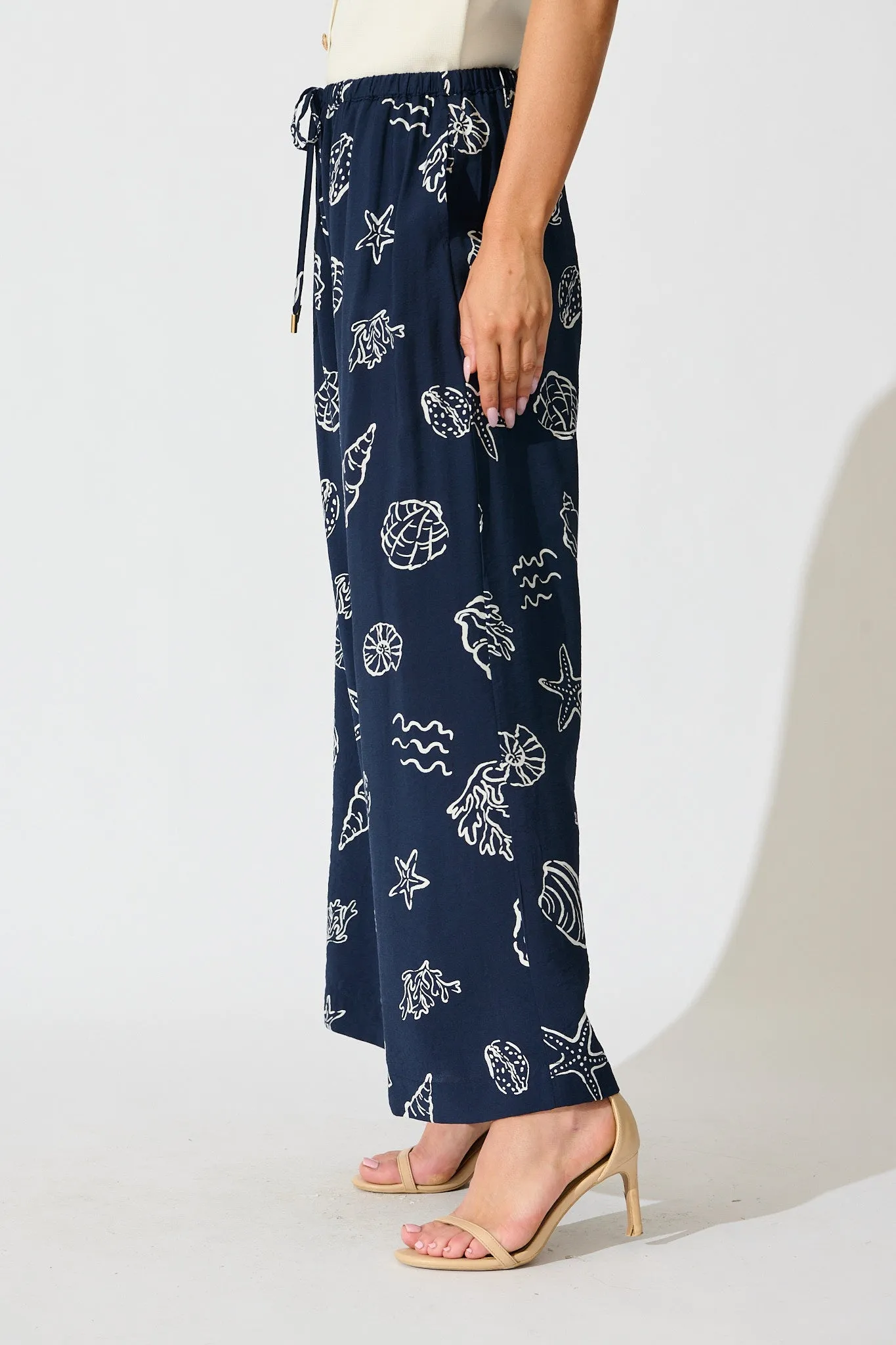 Romeo Pant in Navy with White Shell Print sold by St Frock product image thumbnail 2