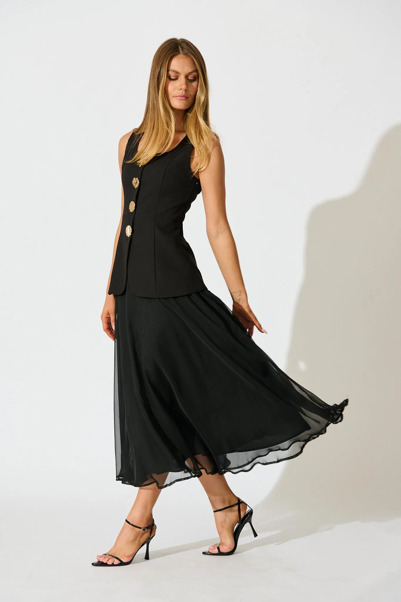 Oceana Maxi Dress in Black sold by St Frock product image thumbnail 3