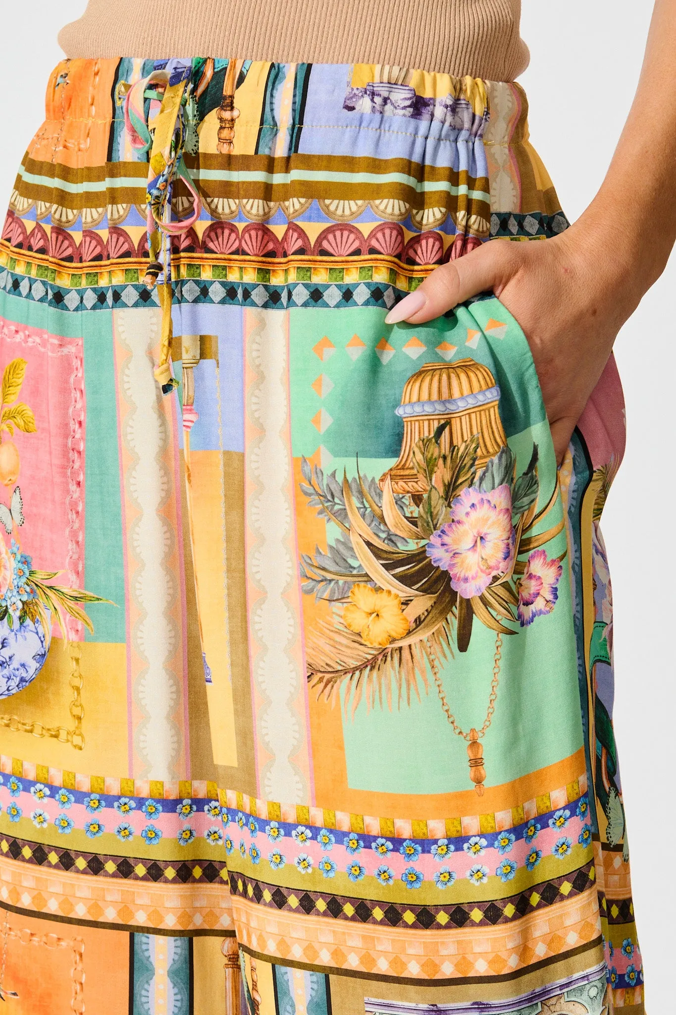 Galleria Pant in Multi Conversational Print sold by St Frock product image thumbnail 5