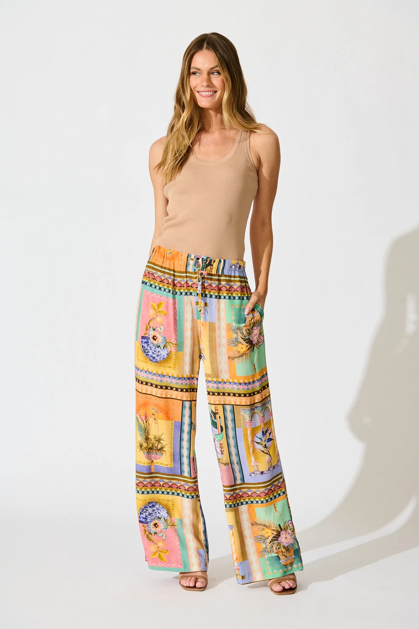 Galleria Pant in Multi Conversational Print sold by St Frock product image thumbnail 4