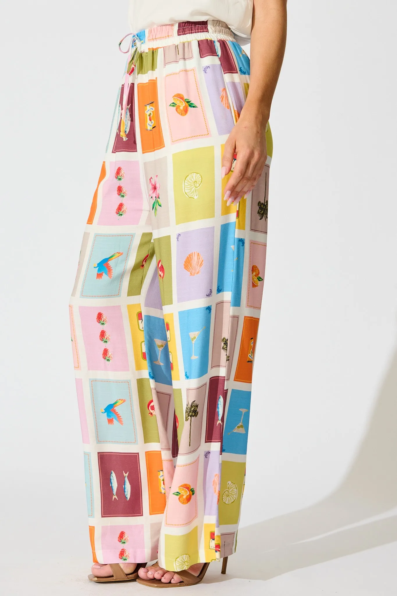 Club Riveria Pant in Multi Conversational Print sold by St Frock product image thumbnail 2